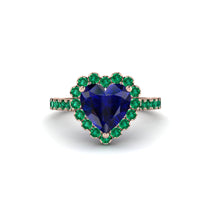 Halo Heart Sapphire Pave Engagement Ring - Gail No. 29 image 1