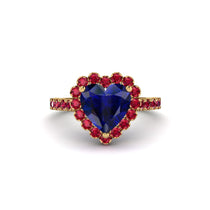 Halo Heart Sapphire Pave Engagement Ring - Gail No. 58 image 1
