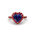 Halo Heart Sapphire Pave Engagement Ring - Gail No. 58 image 1