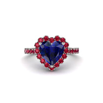 Halo Heart Sapphire Pave Engagement Ring - Gail No. 60 image 1