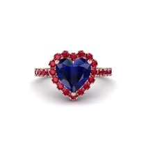 Halo Heart Sapphire Pave Engagement Ring - Gail No. 59 image 1