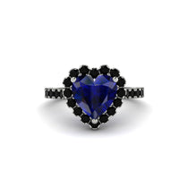 Halo Heart Sapphire Pave Engagement Ring - Gail No. 45 image 1