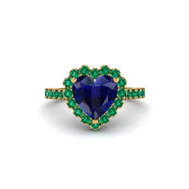 Halo Heart Sapphire Pave Engagement Ring - Gail No. 28 image 1