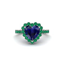 Halo Heart Sapphire Pave Engagement Ring - Gail No. 30 image 1