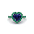 Halo Heart Sapphire Pave Engagement Ring - Gail No. 30