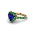 Halo Heart Sapphire Pave Engagement Ring - Gail No. 28