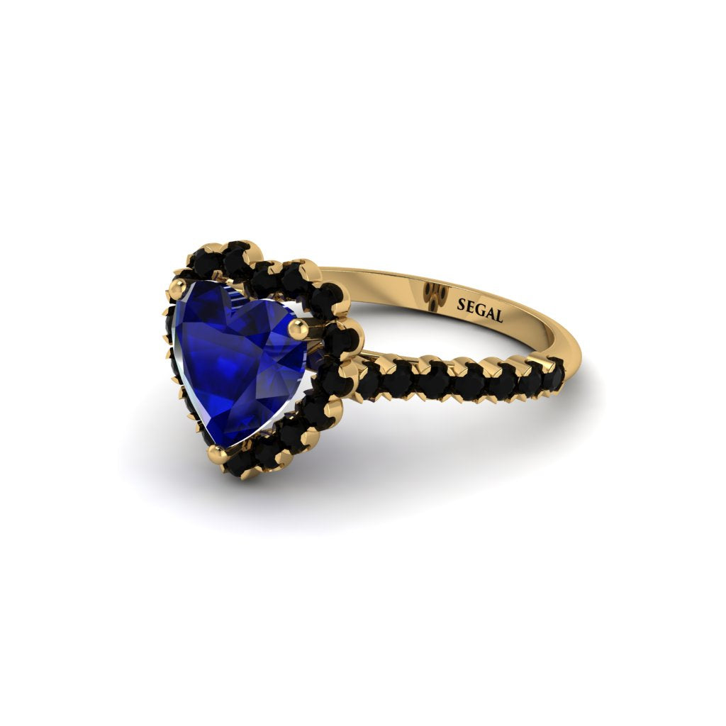 Halo Heart Sapphire Pave Engagement Ring - Gail No. 43