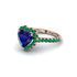 Halo Heart Sapphire Pave Engagement Ring - Gail No. 29