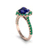 Halo Heart Sapphire Pave Engagement Ring - Gail No. 29