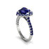 Halo Heart Sapphire Pave Engagement Ring - Gail No. 75 image 3