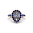 Halo Pear Diamond Pave Engagement Ring - Ingrid No. 62