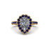 Halo Pear Diamond Pave Engagement Ring - Ingrid No. 61