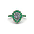 Halo Pear Diamond Pave Engagement Ring - Ingrid No. 17