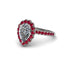 Halo Pear Diamond Pave Engagement Ring - Ingrid No. 48