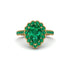 Halo Pear Emerald Pave Engagement Ring - Ingrid No. 19