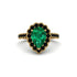 Halo Pear Emerald Pave Engagement Ring - Ingrid No. 34 image 2