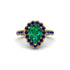 Halo Pear Emerald Pave Engagement Ring - Ingrid No. 64 image 2