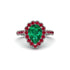 Halo Pear Emerald Pave Engagement Ring - Ingrid No. 51 image 2
