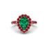 Halo Pear Emerald Pave Engagement Ring - Ingrid No. 50