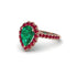 Halo Pear Emerald Pave Engagement Ring - Ingrid No. 50