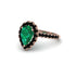 Halo Pear Emerald Pave Engagement Ring - Ingrid No. 35