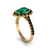 Halo Pear Emerald Pave Engagement Ring - Ingrid No. 34