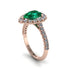 Halo Pear Emerald Pave Engagement Ring - Ingrid No. 5