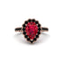 Halo Pear Ruby Pave Engagement Ring - Ingrid No. 41 image 2