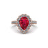 Halo Pear Ruby Pave Engagement Ring - Ingrid No. 11 image 2