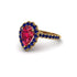 Halo Pear Ruby Pave Engagement Ring - Ingrid No. 70 image 1