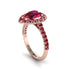 Halo Pear Ruby Pave Engagement Ring - Ingrid No. 56