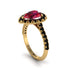 Halo Pear Ruby Pave Engagement Ring - Ingrid No. 40 image 3