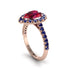Halo Pear Ruby Pave Engagement Ring - Ingrid No. 71 image 3