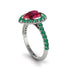 Halo Pear Ruby Pave Engagement Ring - Ingrid No. 27 image 3