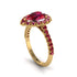 Halo Pear Ruby Pave Engagement Ring - Ingrid No. 55 image 3