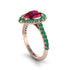 Halo Pear Ruby Pave Engagement Ring - Ingrid No. 26 image 3