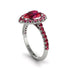 Halo Pear Ruby Pave Engagement Ring - Ingrid No. 57