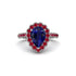 Halo Pear Sapphire Pave Engagement Ring - Ingrid No. 60
