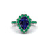 Halo Pear Sapphire Pave Engagement Ring - Ingrid No. 30 image 2