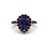 Halo Pear Sapphire Pave Engagement Ring - Ingrid No. 44