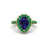 Halo Pear Sapphire Pave Engagement Ring - Ingrid No. 28 image 2