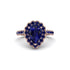 Halo Pear Sapphire Pave Engagement Ring - Ingrid No. 74 image 2