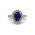 Halo Pear Sapphire Pave Engagement Ring - Ingrid No. 14 image 2