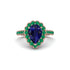Halo Pear Sapphire Pave Engagement Ring - Ingrid No. 29