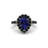 Halo Pear Sapphire Pave Engagement Ring - Ingrid No. 45 image 2