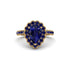 Halo Pear Sapphire Pave Engagement Ring - Ingrid No. 73