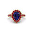 Halo Pear Sapphire Pave Engagement Ring - Ingrid No. 58