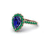 Halo Pear Sapphire Pave Engagement Ring - Ingrid No. 29 image 1