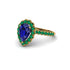 Halo Pear Sapphire Pave Engagement Ring - Ingrid No. 28 image 1