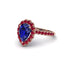 Halo Pear Sapphire Pave Engagement Ring - Ingrid No. 59 image 1